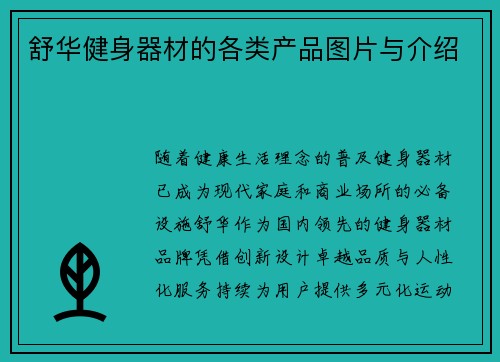 舒华健身器材的各类产品图片与介绍